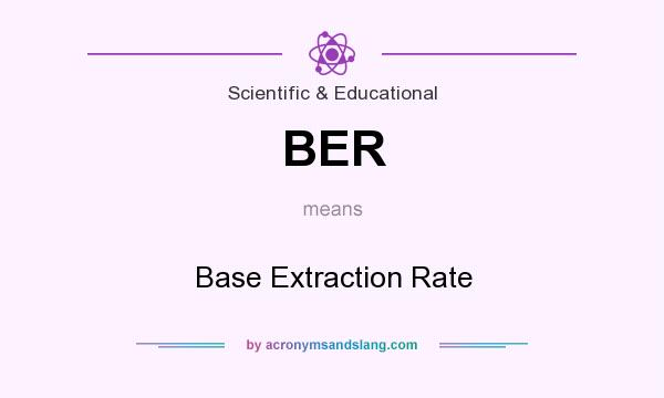 What does BER mean? It stands for Base Extraction Rate