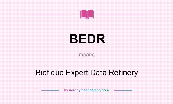 What does BEDR mean? It stands for Biotique Expert Data Refinery