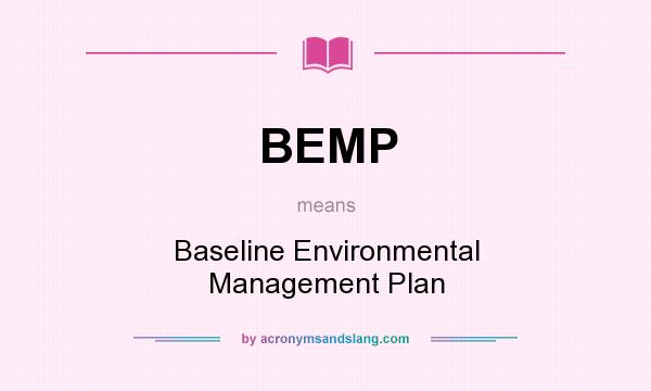 What does BEMP mean? It stands for Baseline Environmental Management Plan