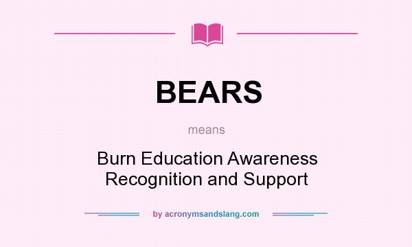 What does BEARS mean? It stands for Burn Education Awareness Recognition and Support
