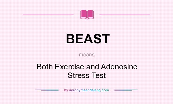 What does BEAST mean? It stands for Both Exercise and Adenosine Stress Test