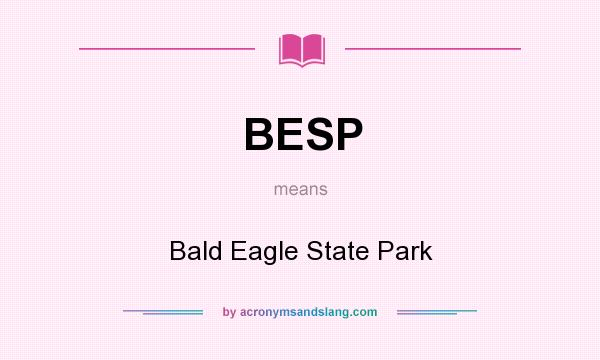 What does BESP mean? It stands for Bald Eagle State Park