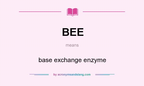 What does BEE mean? It stands for base exchange enzyme