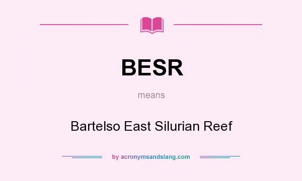 What does BESR mean? It stands for Bartelso East Silurian Reef
