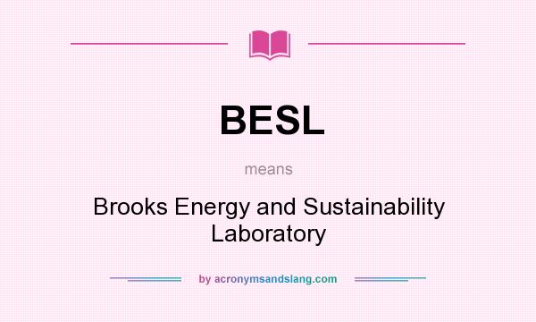 What does BESL mean? It stands for Brooks Energy and Sustainability Laboratory