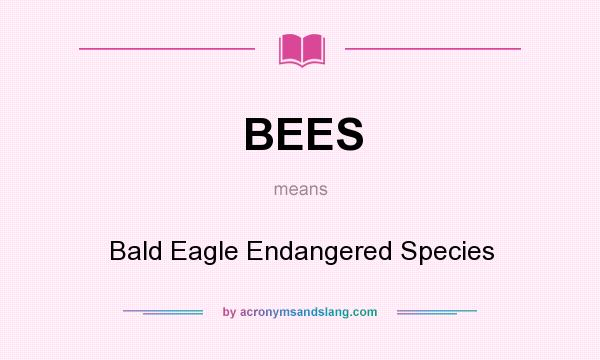 What does BEES mean? It stands for Bald Eagle Endangered Species