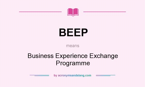 What does BEEP mean? It stands for Business Experience Exchange Programme