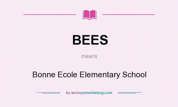 What does BEES mean? It stands for Bonne Ecole Elementary School