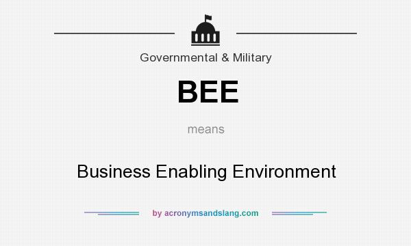What does BEE mean? It stands for Business Enabling Environment