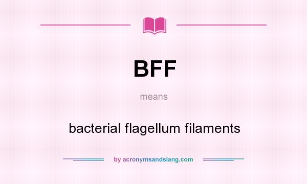 What does BFF mean? It stands for bacterial flagellum filaments