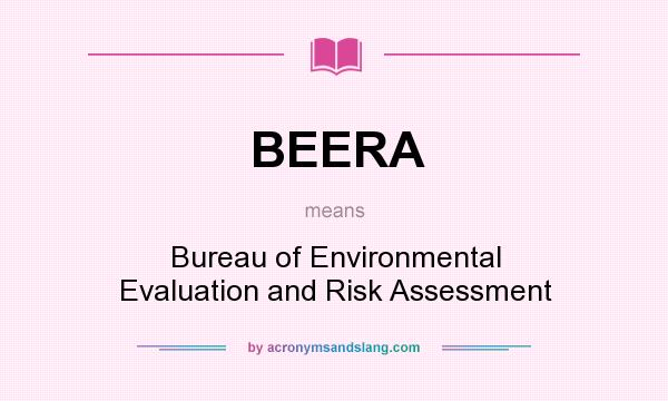 What does BEERA mean? It stands for Bureau of Environmental Evaluation and Risk Assessment