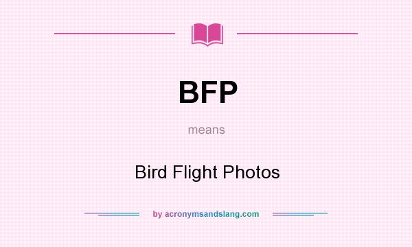 What does BFP mean? It stands for Bird Flight Photos