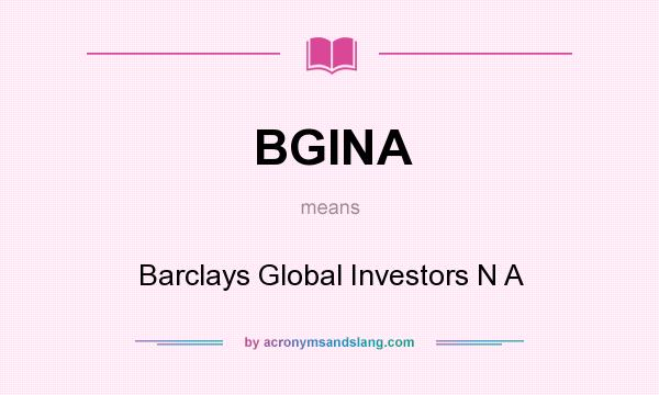 What does BGINA mean? It stands for Barclays Global Investors N A