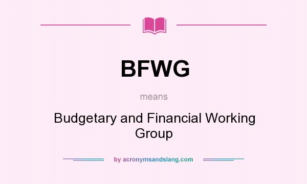 What does BFWG mean? It stands for Budgetary and Financial Working Group