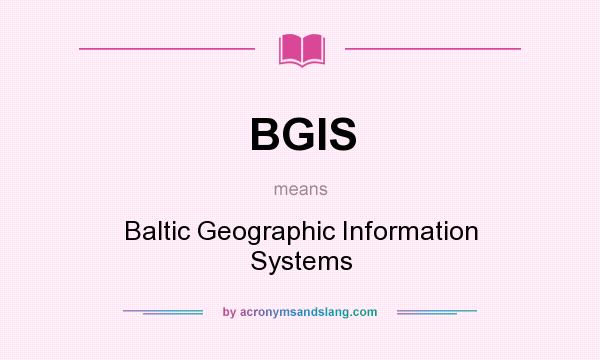 What does BGIS mean? It stands for Baltic Geographic Information Systems