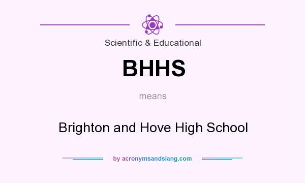What does BHHS mean? It stands for Brighton and Hove High School