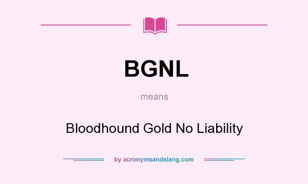 What does BGNL mean? It stands for Bloodhound Gold No Liability