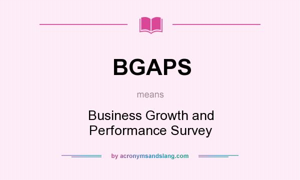 What does BGAPS mean? It stands for Business Growth and Performance Survey