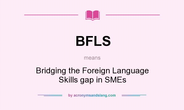What does BFLS mean? It stands for Bridging the Foreign Language Skills gap in SMEs