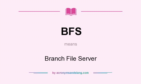 What does BFS mean? It stands for Branch File Server