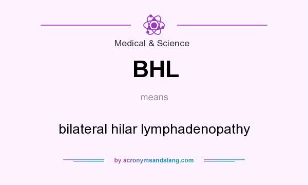 What does BHL mean? It stands for bilateral hilar lymphadenopathy