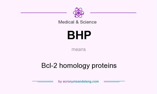 What does BHP mean? It stands for Bcl-2 homology proteins