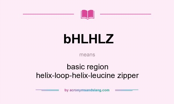 What does bHLHLZ mean? It stands for basic region helix-loop-helix-leucine zipper