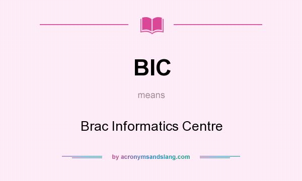 What does BIC mean? It stands for Brac Informatics Centre