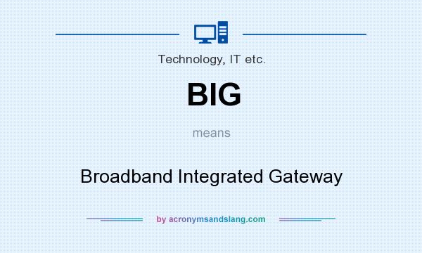What does BIG mean? It stands for Broadband Integrated Gateway