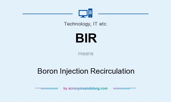 What does BIR mean? It stands for Boron Injection Recirculation