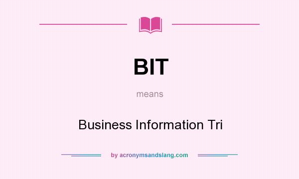 What does BIT mean? It stands for Business Information Tri