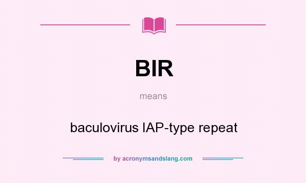 What does BIR mean? It stands for baculovirus IAP-type repeat