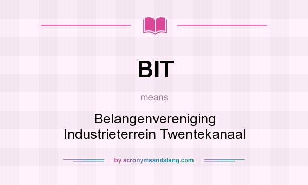 What does BIT mean? It stands for Belangenvereniging Industrieterrein Twentekanaal