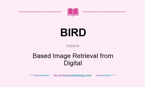 What does BIRD mean? It stands for Based Image Retrieval from Digital