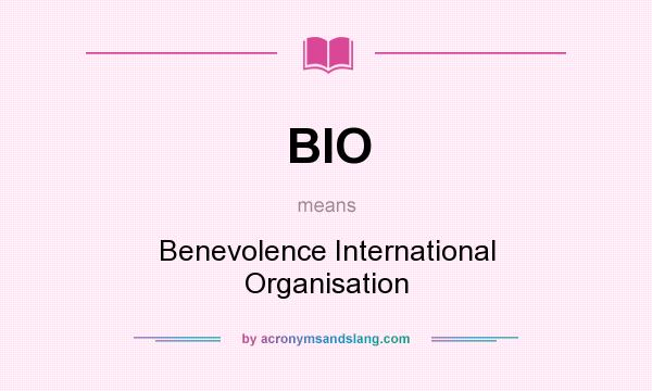 What does BIO mean? It stands for Benevolence International Organisation