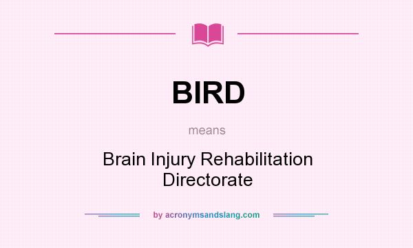 What does BIRD mean? It stands for Brain Injury Rehabilitation Directorate