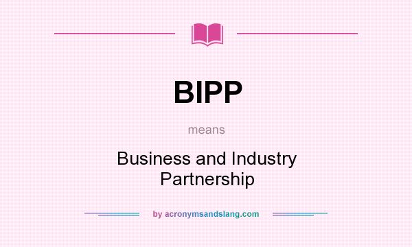 What does BIPP mean? It stands for Business and Industry Partnership
