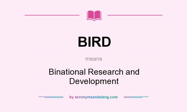 What does BIRD mean? It stands for Binational Research and Development
