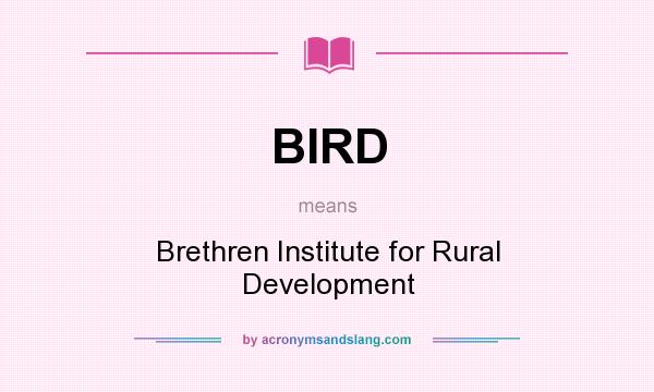 What does BIRD mean? It stands for Brethren Institute for Rural Development