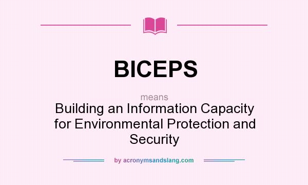 What does BICEPS mean? It stands for Building an Information Capacity for Environmental Protection and Security