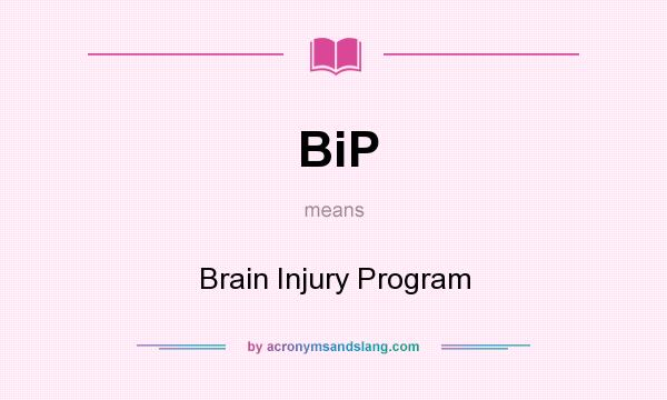What does BiP mean? It stands for Brain Injury Program
