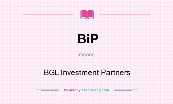 What does BiP mean? It stands for BGL Investment Partners