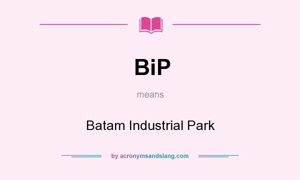 What does BiP mean? It stands for Batam Industrial Park