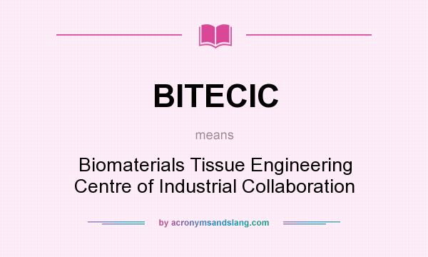 What does BITECIC mean? It stands for Biomaterials Tissue Engineering Centre of Industrial Collaboration