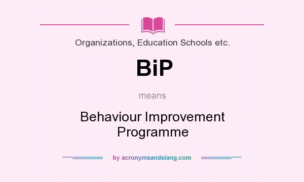 What does BiP mean? It stands for Behaviour Improvement Programme