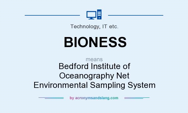What does BIONESS mean? It stands for Bedford Institute of Oceanography Net Environmental Sampling System