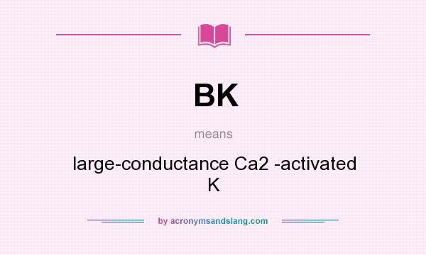 What does BK mean? It stands for large-conductance Ca2 -activated K