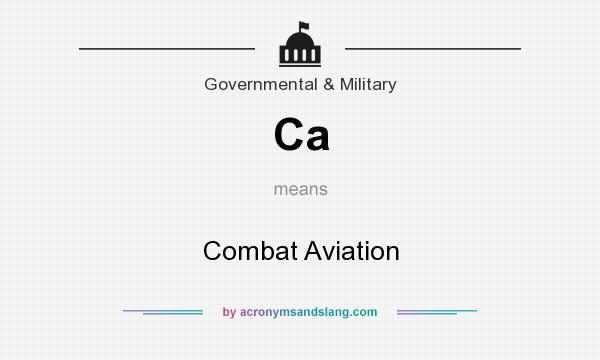 What does Ca mean? It stands for Combat Aviation