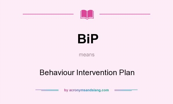 What does BiP mean? It stands for Behaviour Intervention Plan