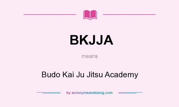 What does BKJJA mean? It stands for Budo Kai Ju Jitsu Academy